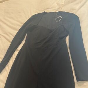 Elegant Black Long Sleeve Jumpsuit